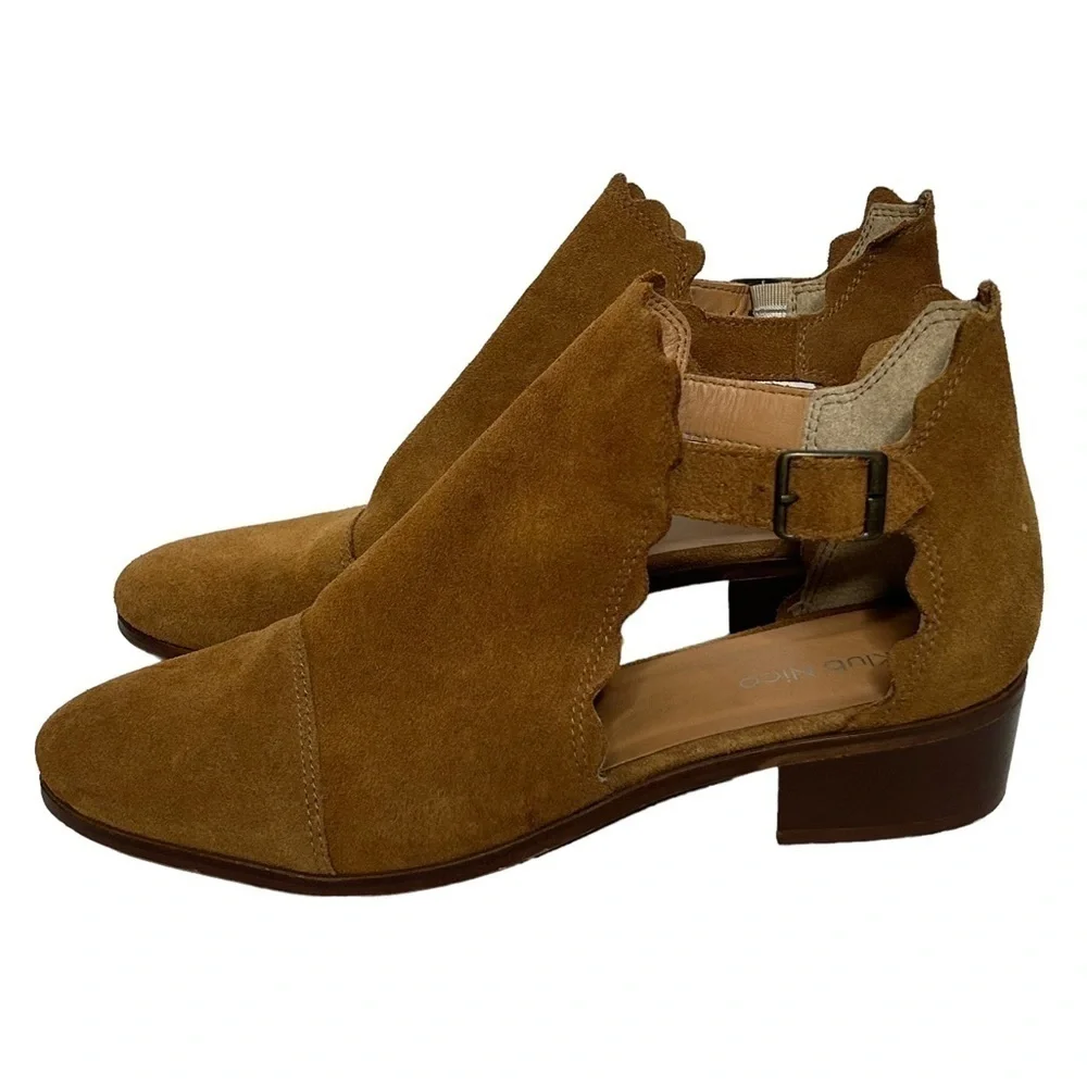 Klub Nico Suede Leather Beau Scalloped Booties